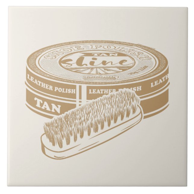 Tan shoepolis tin Pop art Fliese (Vorderseite)