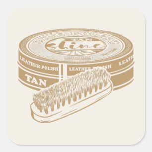 Tan shoepolis tin Pop art Quadratischer Aufkleber