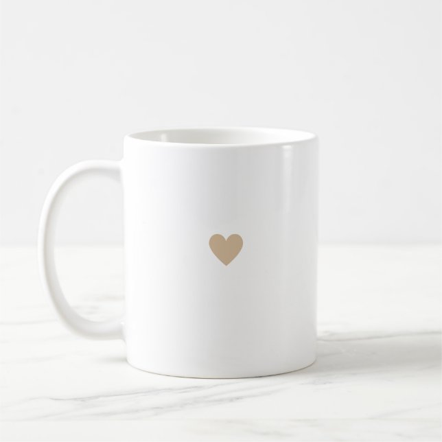 Tan Simple Heart Beige Caramel Moderner Minimaler  Kaffeetasse (Links)
