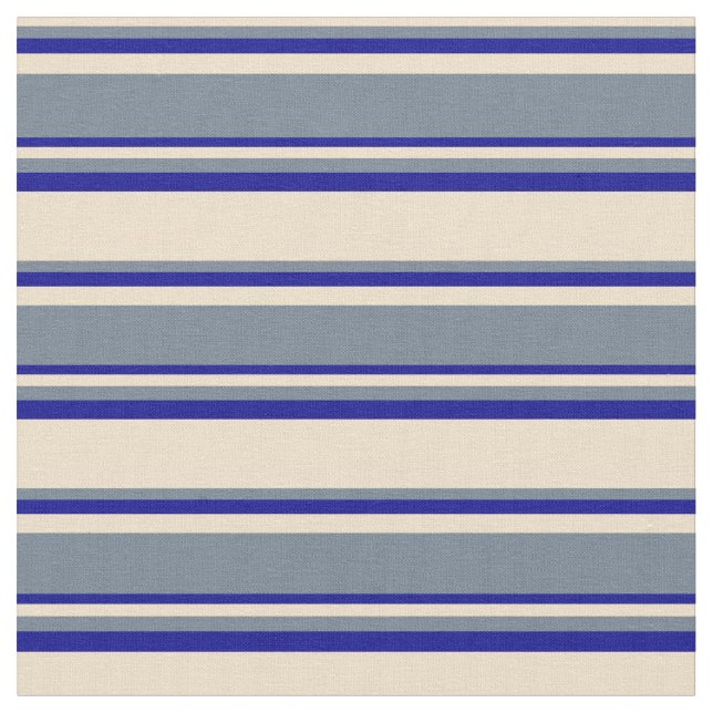 Tan, Slate Gray & Dark Blue Pattern Stoff (Nahaufnahme)