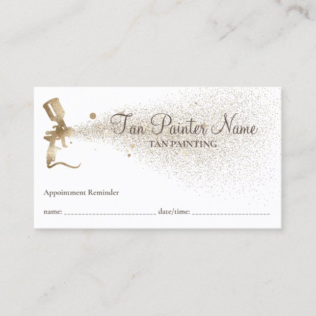 Tan Spray Sparkling Gold Ernennung Visitenkarte (Vorderseite)