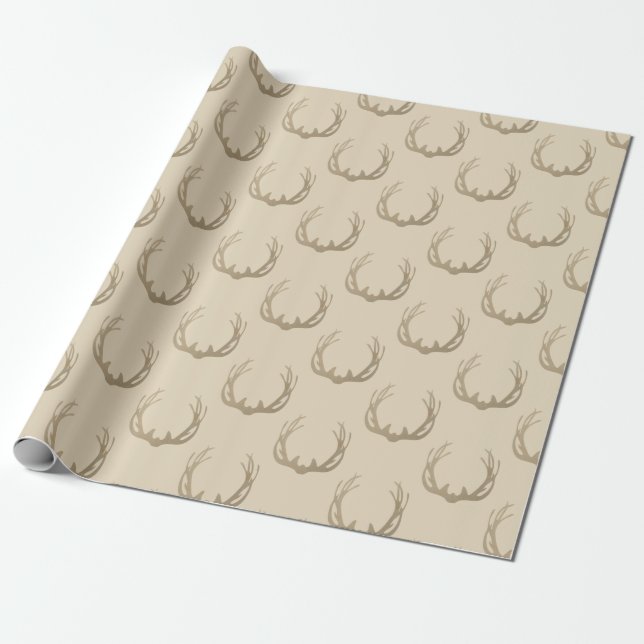 Tan Stag Deer Antler Rack Wrapping Paper Geschenkpapier (Ungerollt)