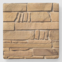 Tan Stone Textured Wall, Square Untersetzer