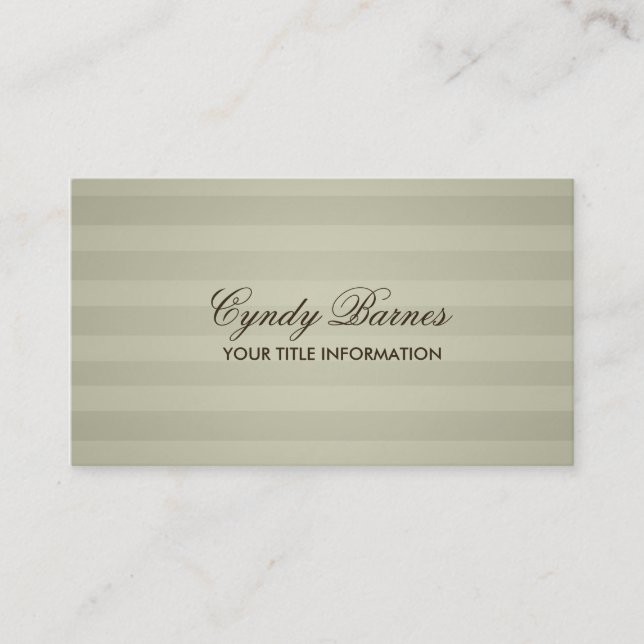 Tan Stripe Business Card Visitenkarte (Vorderseite)