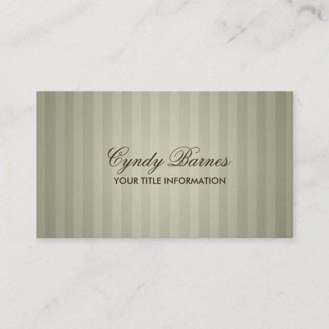 Tan Stripe Business Card Visitenkarte (Vorderseite)