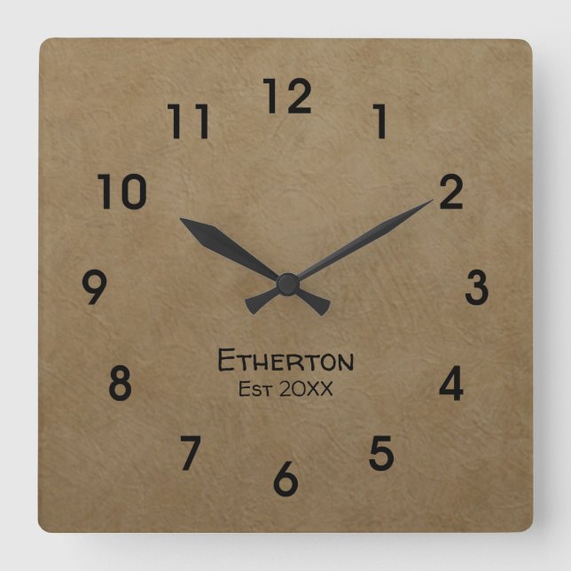 Tan Stucco Muster Acrylwand Uhr (Vorderseite)