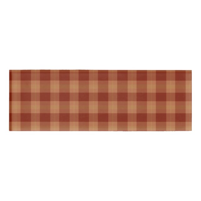 Tan Tartan Name Tag Namenschild (Vorderseite)