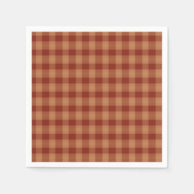 Tan Tartan Paper Napkins Serviette (Vorderseite)