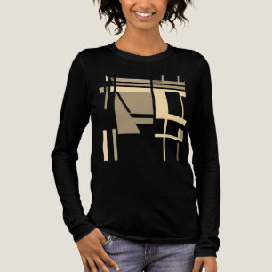 Tan Taupe Cream Geometric MCM inspirierte Quadrate Tri-Blend Shirt