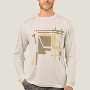 Tan Taupe Cream Geometric MCM inspirierte Quadrate Tri-Blend Shirt
