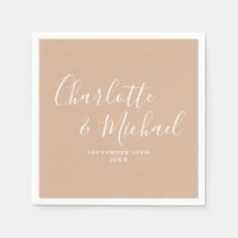 Tan Taupe Elegante Signature Script Hochzeit