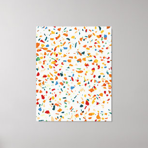 Tan Terrazzo Eclectic Quirky Confetti Malerei Leinwanddruck