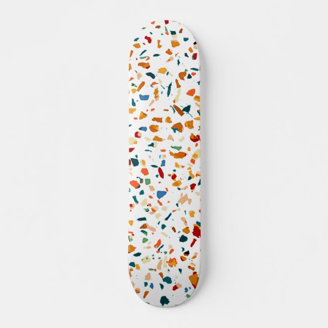 Tan Terrazzo | Eclectic Quirky Confetti Malerei | Skateboard (Vorne)