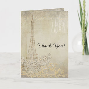 Tan Thank You Notizen Paris Stadt der Liebe Hochze