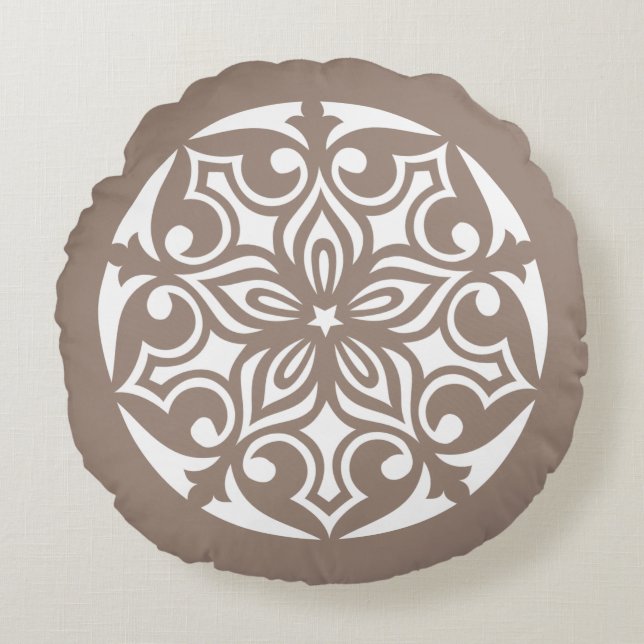 Tan TRIBAL CIRCLE OF LIFE Throw Kissen (Vorderseite)