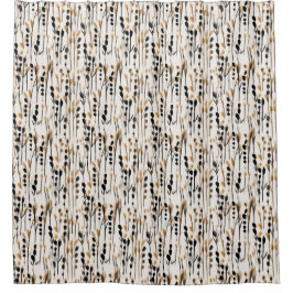 Tan und Abstrakte Schwarze Wiese Duschvorhang