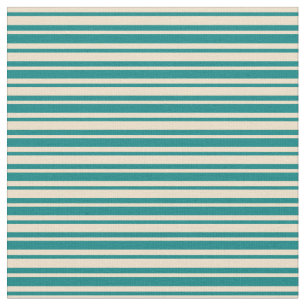 Tan und Aquamarine Streifen Stoff