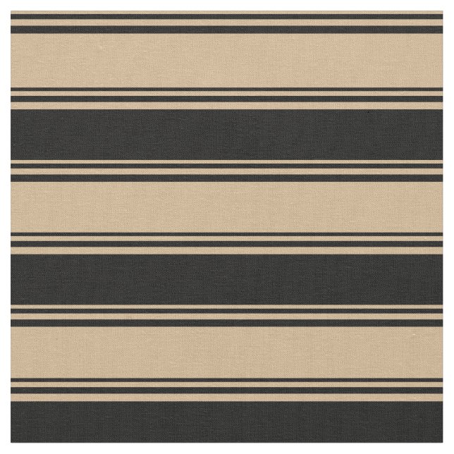 Tan und Black Lines Stoff (Nahaufnahme)