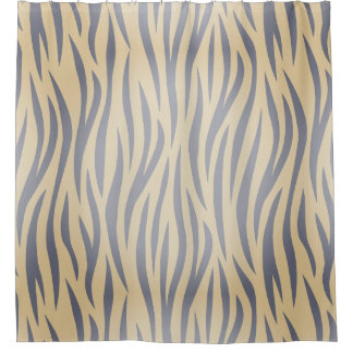 Tan und Black Zebra Stripe Duschvorhang