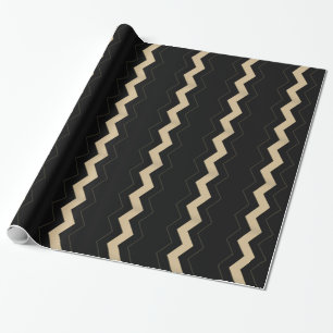Tan und Black Zigzag  Geschenkpapier