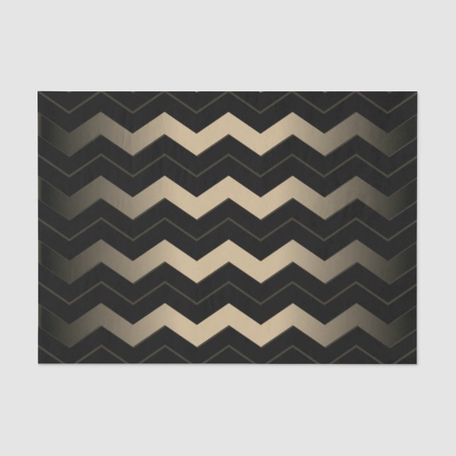 Tan und Black Zigzag Seidenpapier (Vorderseite)
