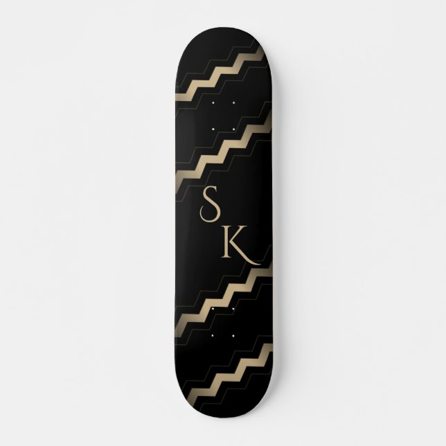 Tan und Black Zigzag Skateboard (Vorne)