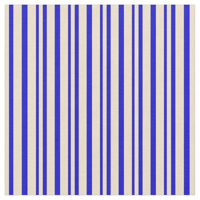 Tan und blaues Streifen Stoff (Nahaufnahme)