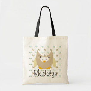 Tan und Blue Owls Personalisiert Tote Bag Tragetasche