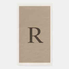 Tan und Brown Mit Monogramm Minimalistisch neutral Serviette