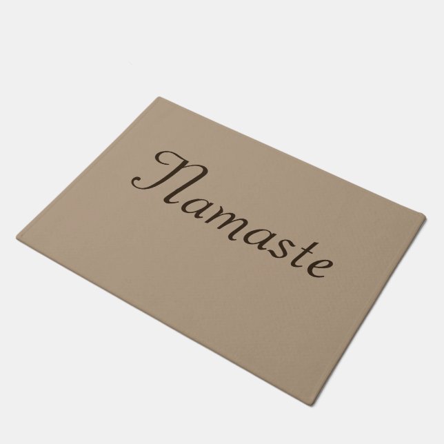 Tan und Brown Namaste Door Mat Doormat Yoga Fußmatte (Schrägansicht)
