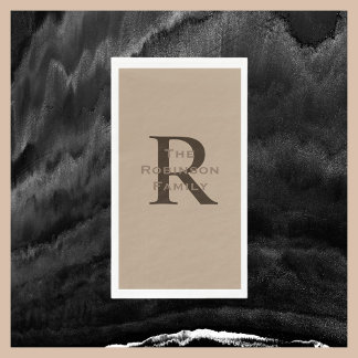 Tan und Brown Name Mit Monogramm Paper Handtuch Serviette
