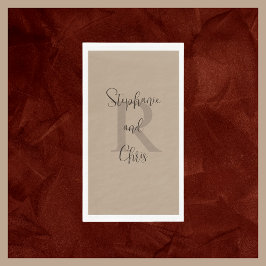 Tan und Brown Name Monogram Paper Handtuch Serviette
