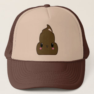 Tan und Brown Poo Hat Truckerkappe