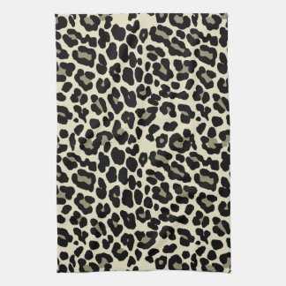 Tan und Coffee Leopard Druckmuster Geschirrtuch