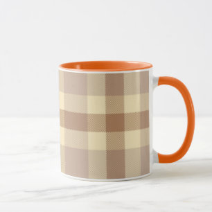 Tan und Cream Tartan Tasse