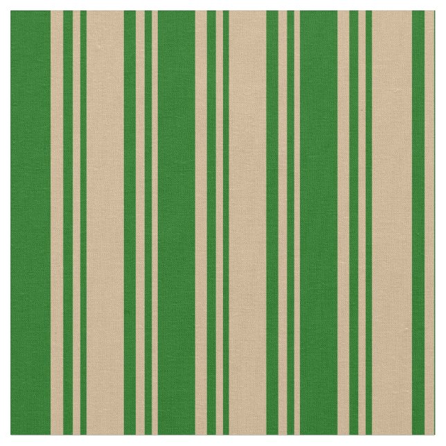 Tan und Dunkelgrüne Streifen/Linienmuster Stoff (Nahaufnahme)