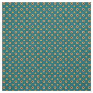 Tan und Green Quirky Polka Punkte auf Aquamarinem  Stoff