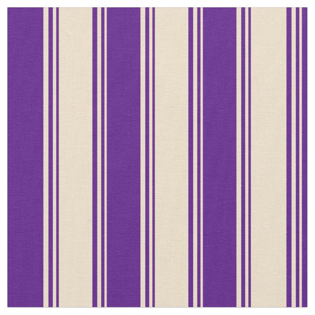 Tan und Indigo farbige Linien Stoff (Nahaufnahme)