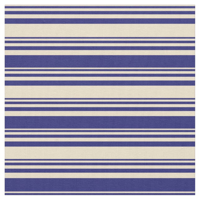Tan und Midnight Blue Muster der Streifen Stoff (Nahaufnahme)