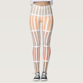 Tan und Orange Blöcke von Rechtecken Leggings