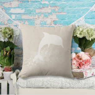 Tan und White Dolphin Throw Kissen