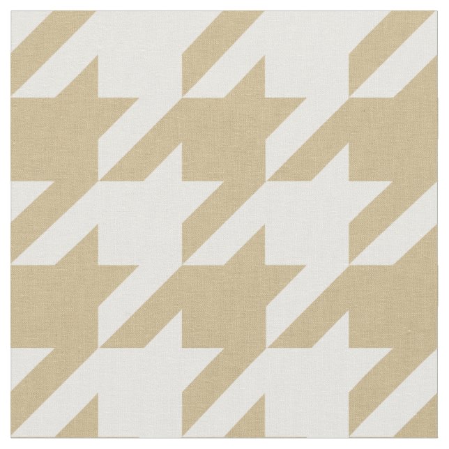 Tan und White Hahnentrittmuster Karo Stoff (Nahaufnahme)