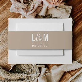 Tan und White Modern Wedgram Einladungsbanderole