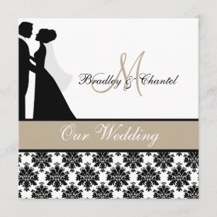 Tan Wedding Couple Hochzeit Einladung