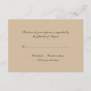 Tan Wedding Response Card RSVP Karte