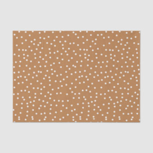 Tan & White Confetti Polka Dots Seidenpapier