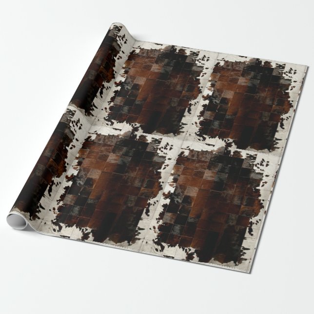 Tan White Cowhide Druckpapier Geschenkpapier (Ungerollt)