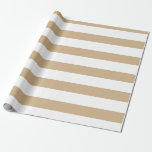 Tan White Wide Horizontal Strick Geschenkpapier<br><div class="desc">Tan und Weißes breites horizontales Streifenpapier</div>