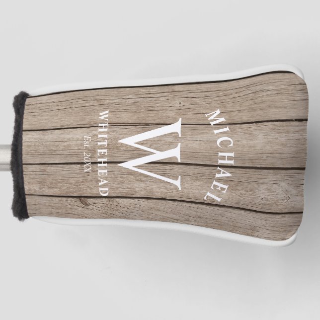Tan Wood Golf Headcover (Vorderseite)