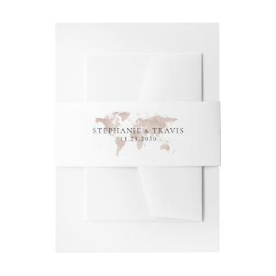 Tan World Map Modernes Reisegedankenziel Einladungsbanderole